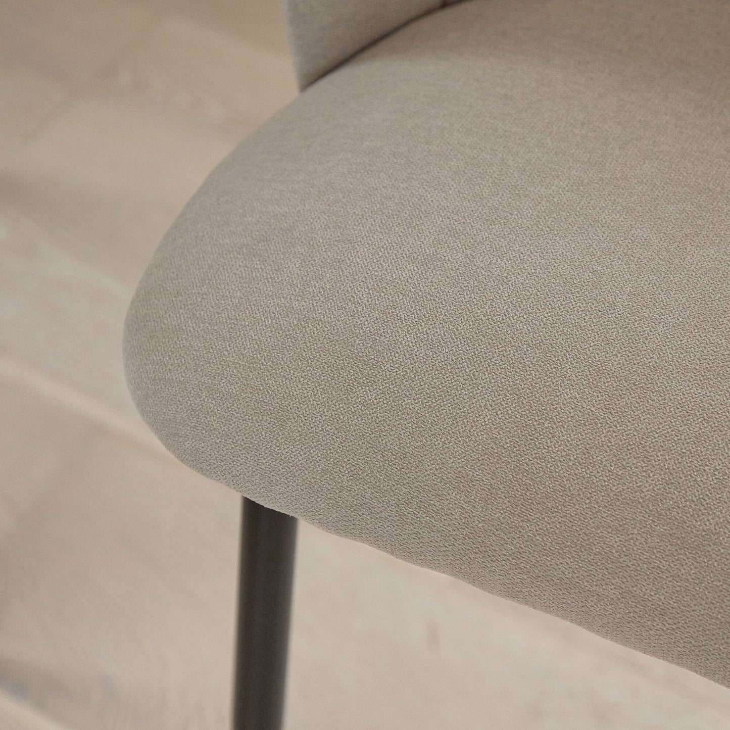 Cleo Soft Beige Dining Chairs - Set of 2 - Black Legs - Laura James