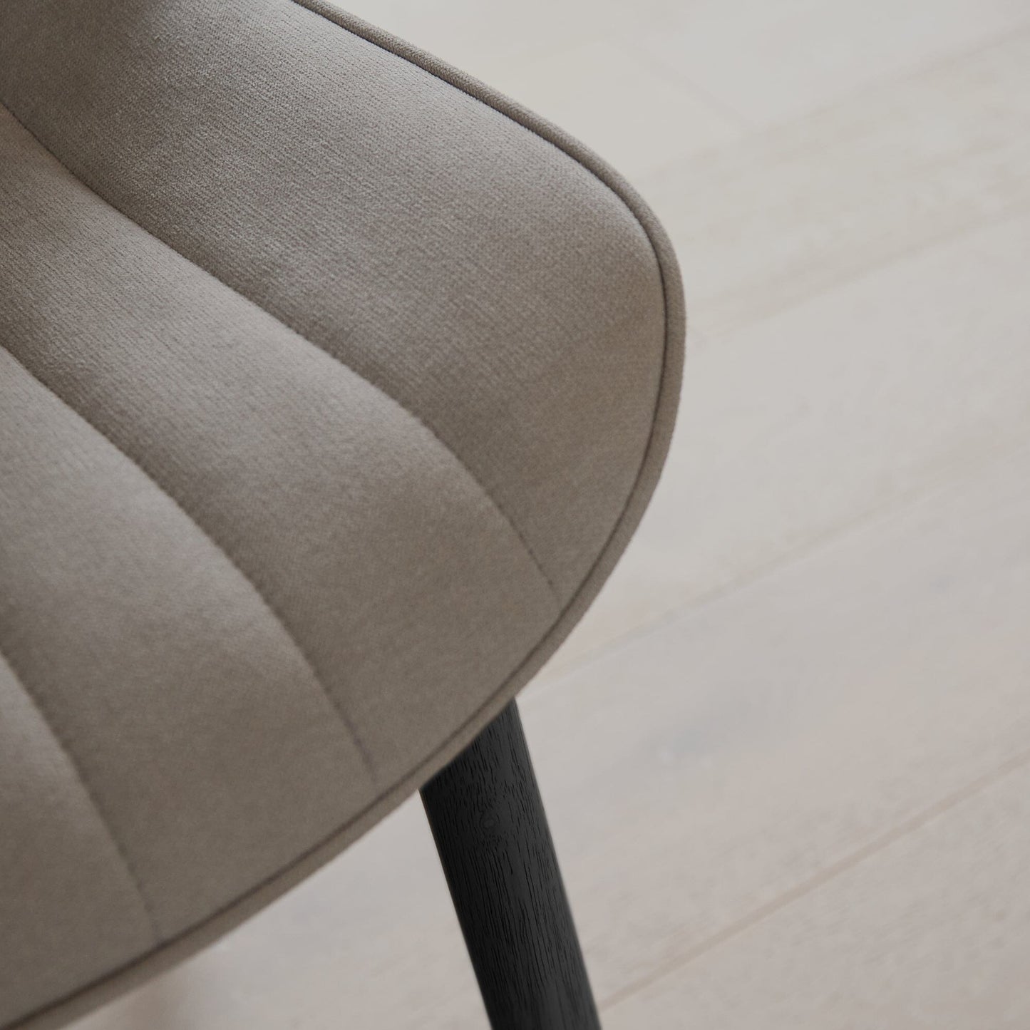 Bella Soft Beige Dining Chairs - Set Of 2 - Black Legs - Laura James