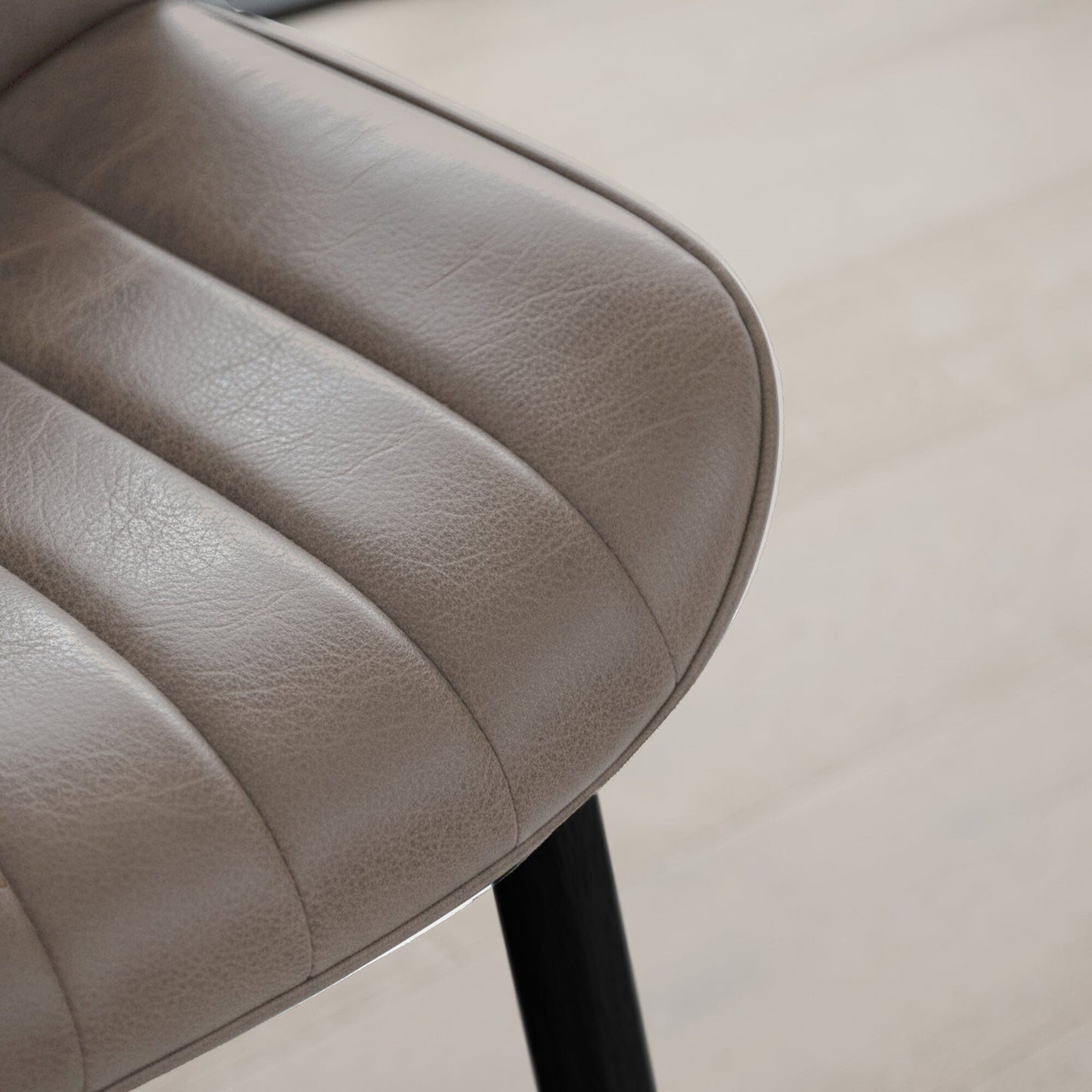 Bella Almond Brown Dining Chair - Set of 2 - Black Oak Legs Laura James