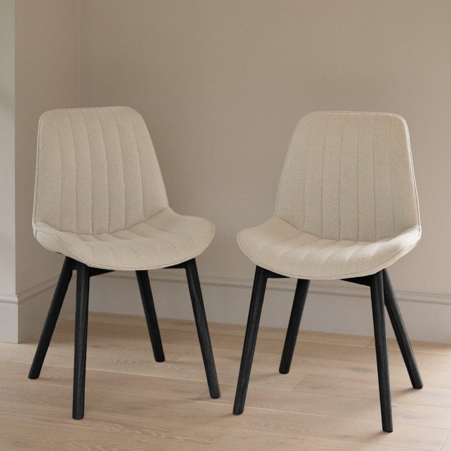 Bella Boucle Dining Chairs - Set Of 2 - Black Legs - Laura James