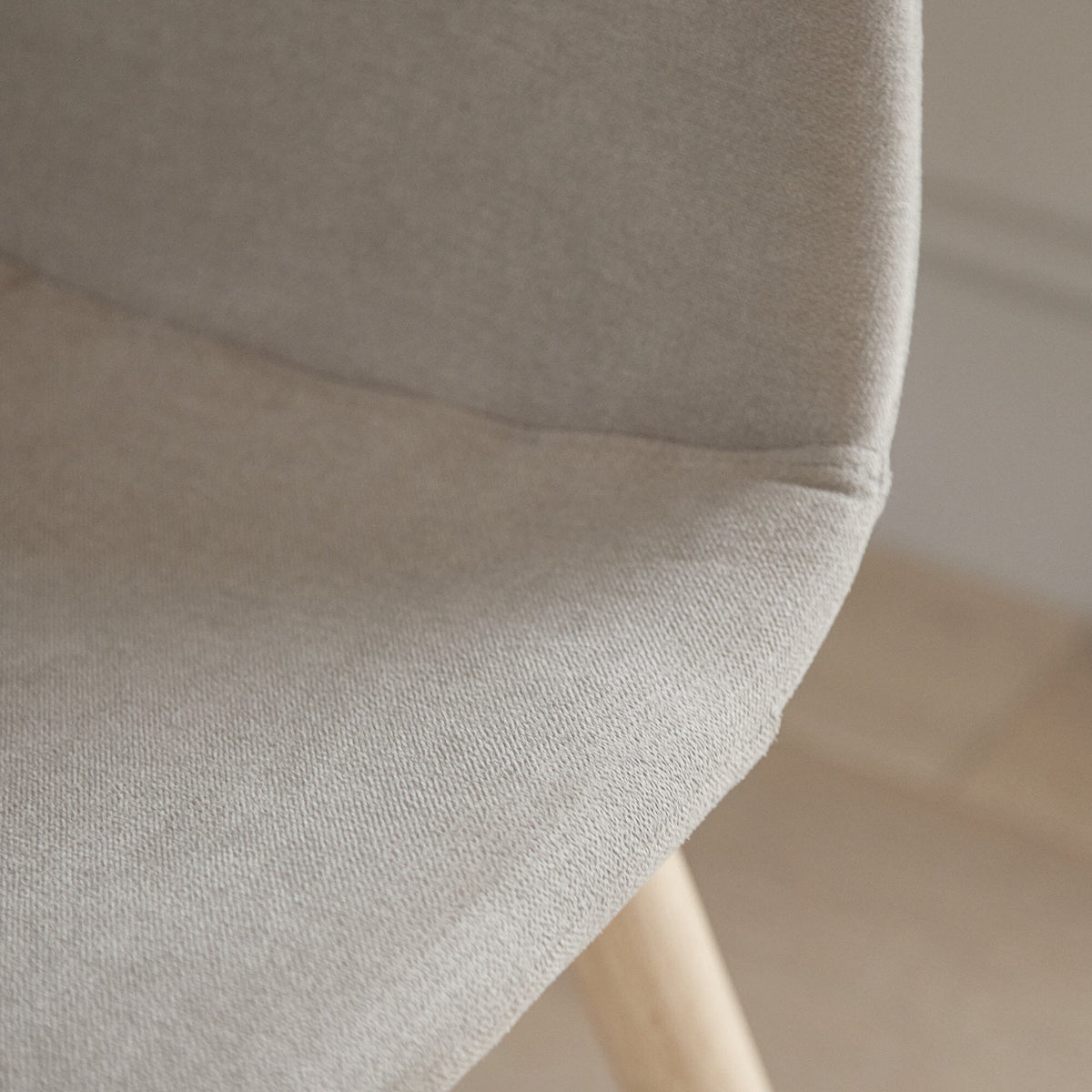 Ellis Soft Beige Dining Chairs - Set of 2 - Whitewash Oak Legs