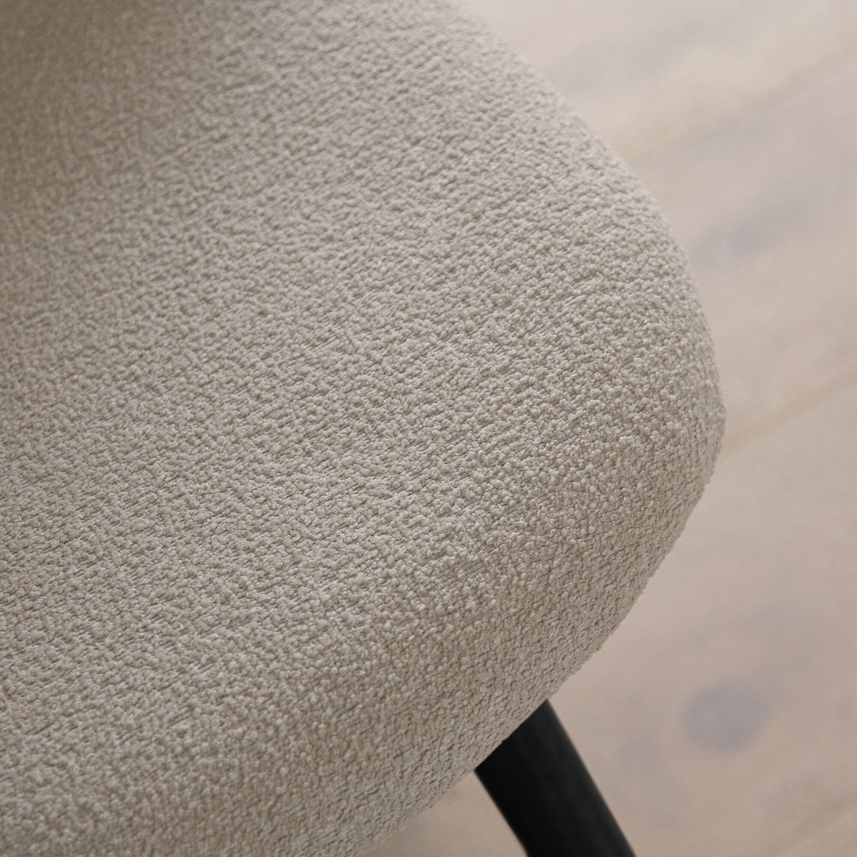 Ellis Light Beige Dining Chairs with Black Legs - Set Of 2 - Laura James