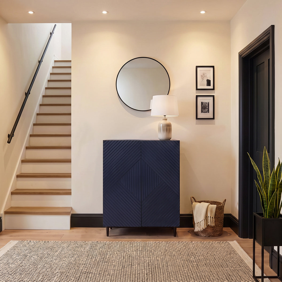 Jack Small Shoe Cabinet - Geometric - Blue