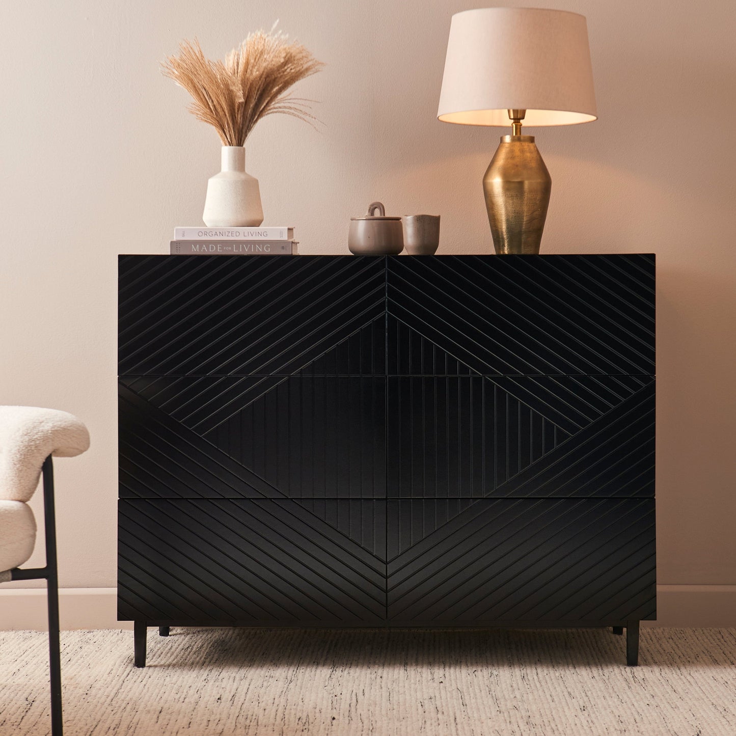 Jack 6 Chest of Drawers - Black - Laura James