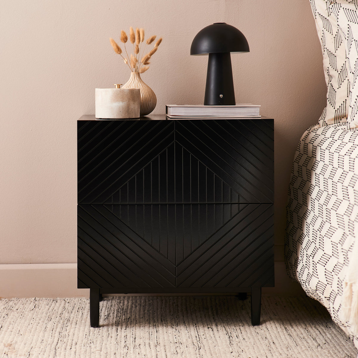 Jack Bedside Table - Black - Laura James