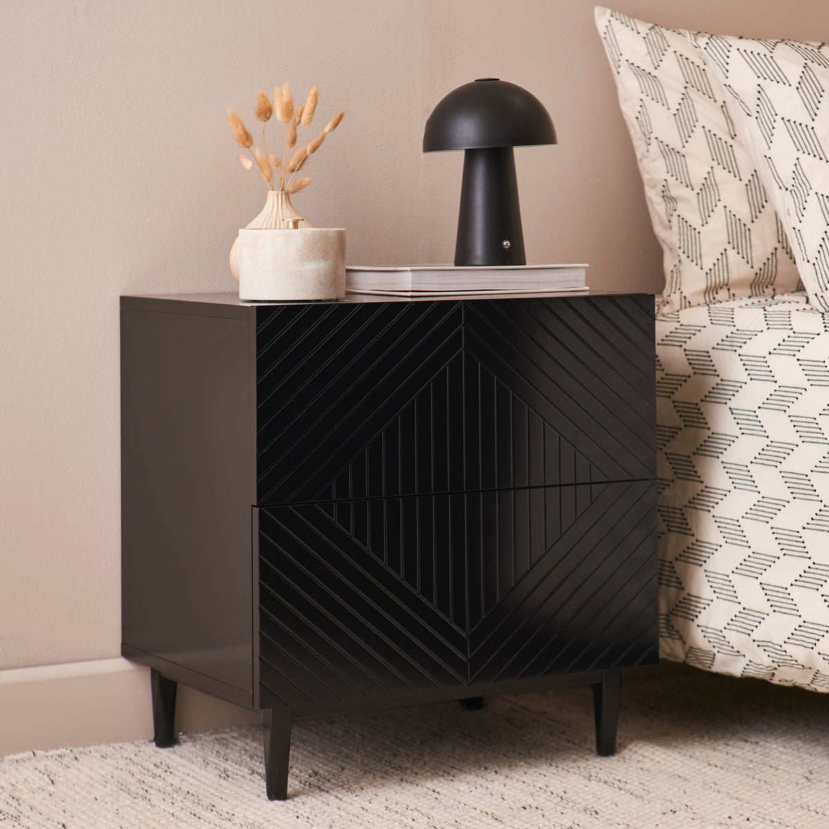 Jack Bedside Table - Black - Laura James