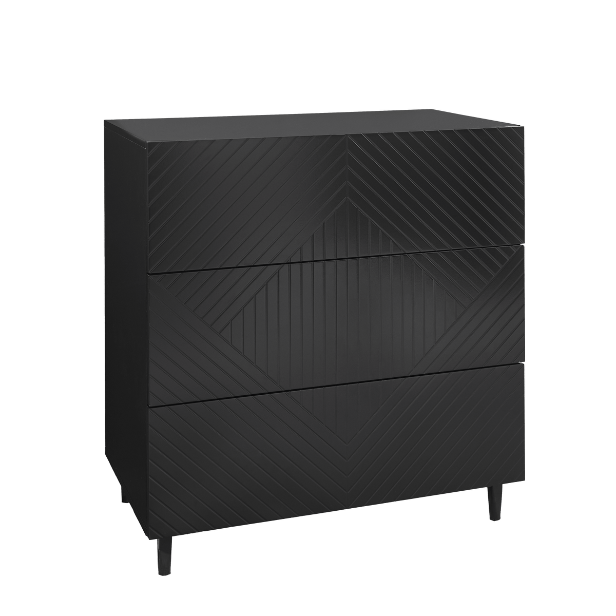 Jack 3 Drawer Chest of Drawers - Black
