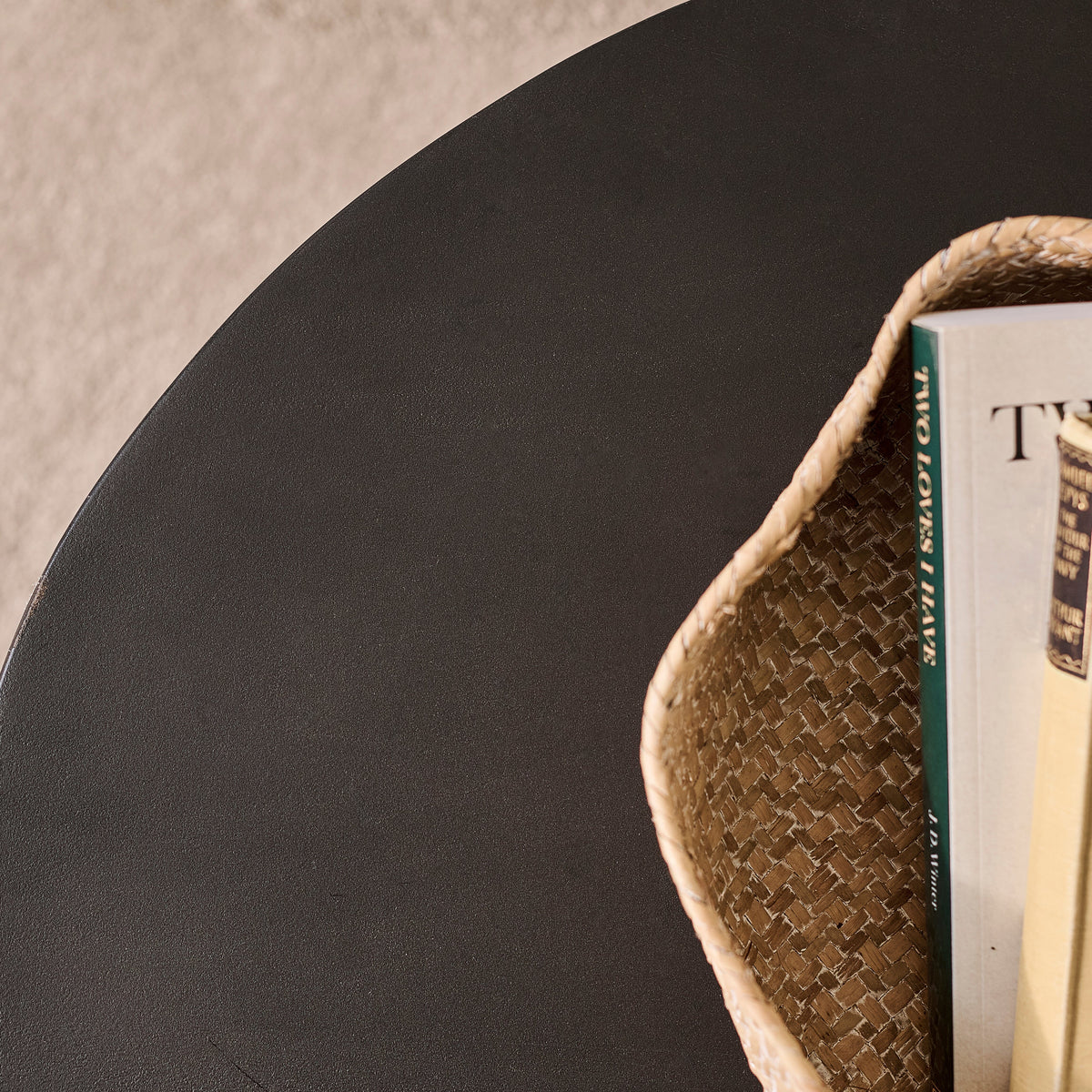 Jade Jet Black Mango Wood Oval Coffee Table - Laura James