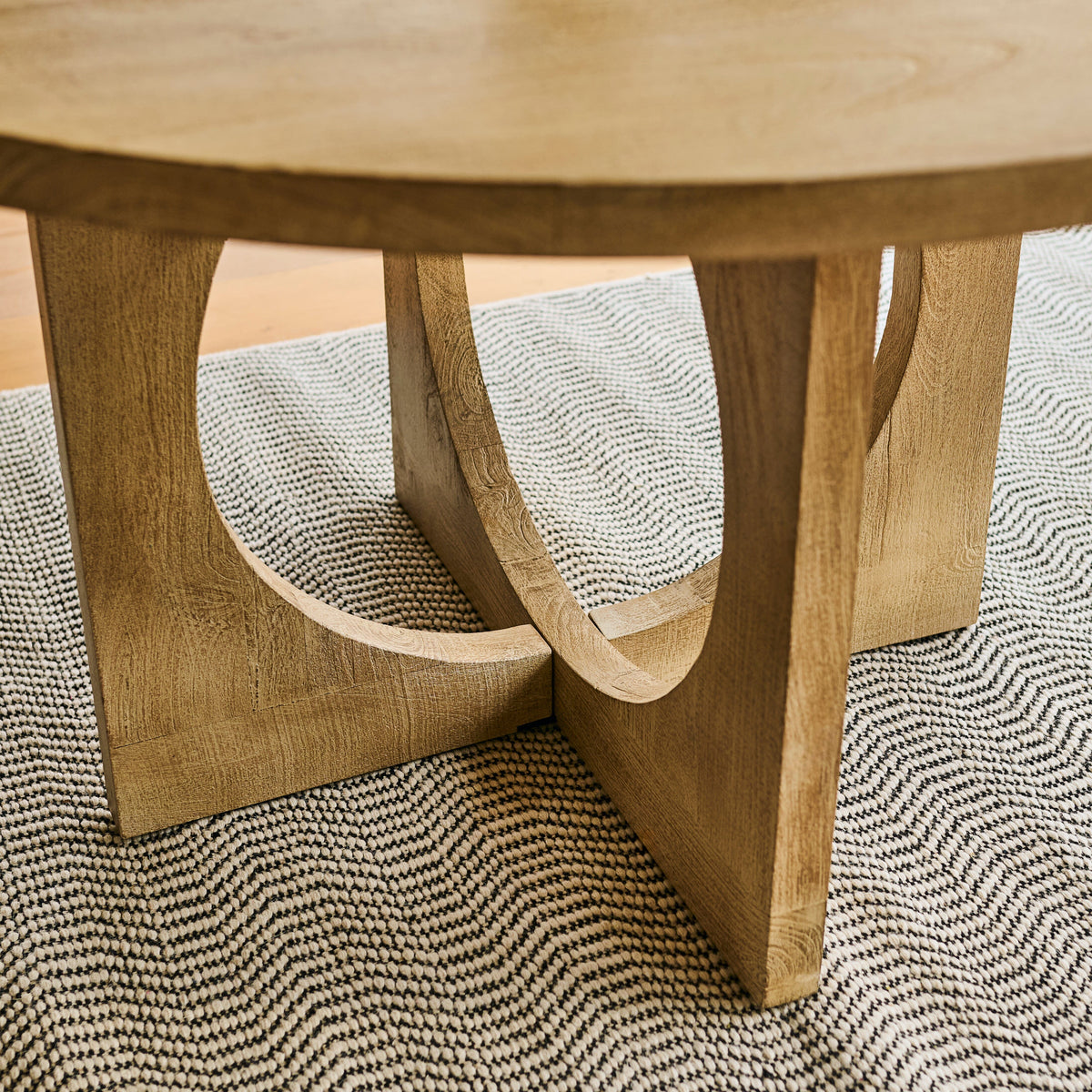 Jade 130cm Round Chalked Mango Wood Dining Table - Laura James