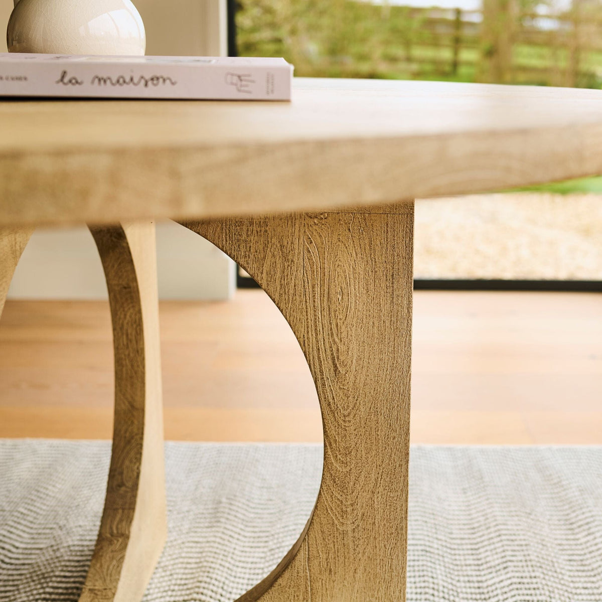 Jade 130cm Round Chalked Mango Wood Dining Table - Laura James