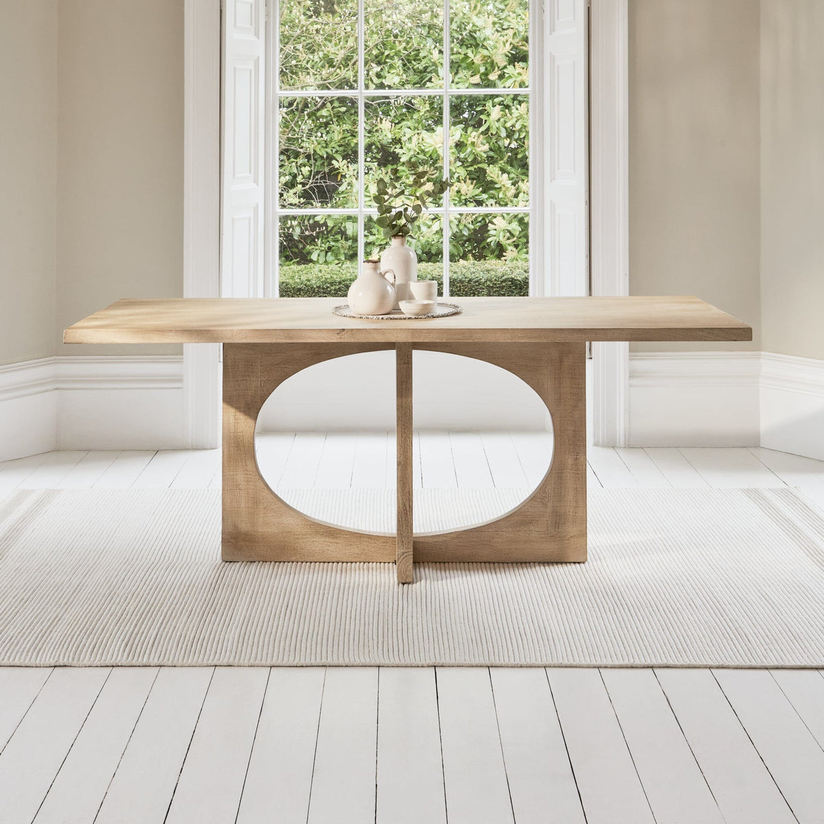 Jade 190cm Chalked Mango Wood Dining Table - Laura James