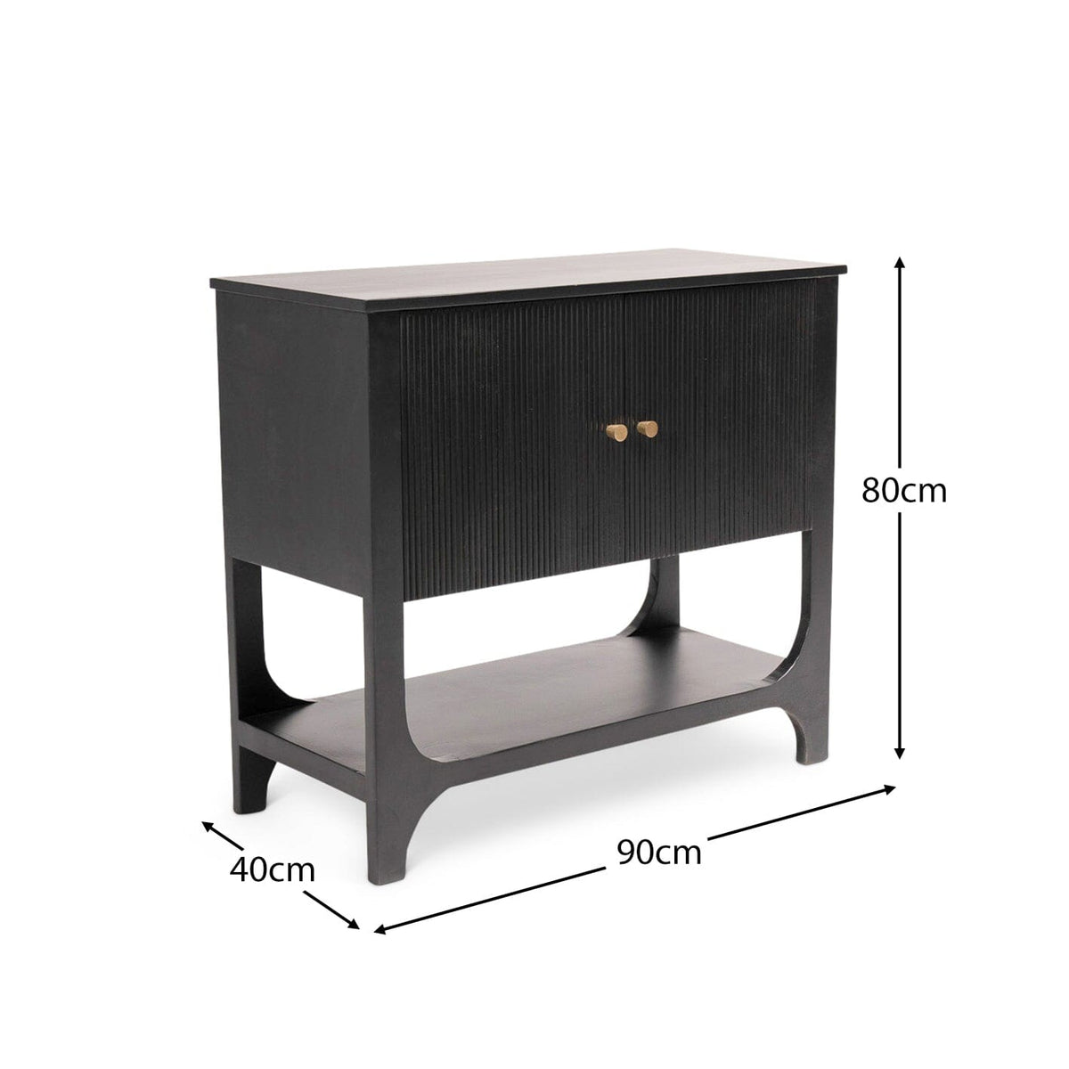 Jade 2 Door Small Sideboard - Black