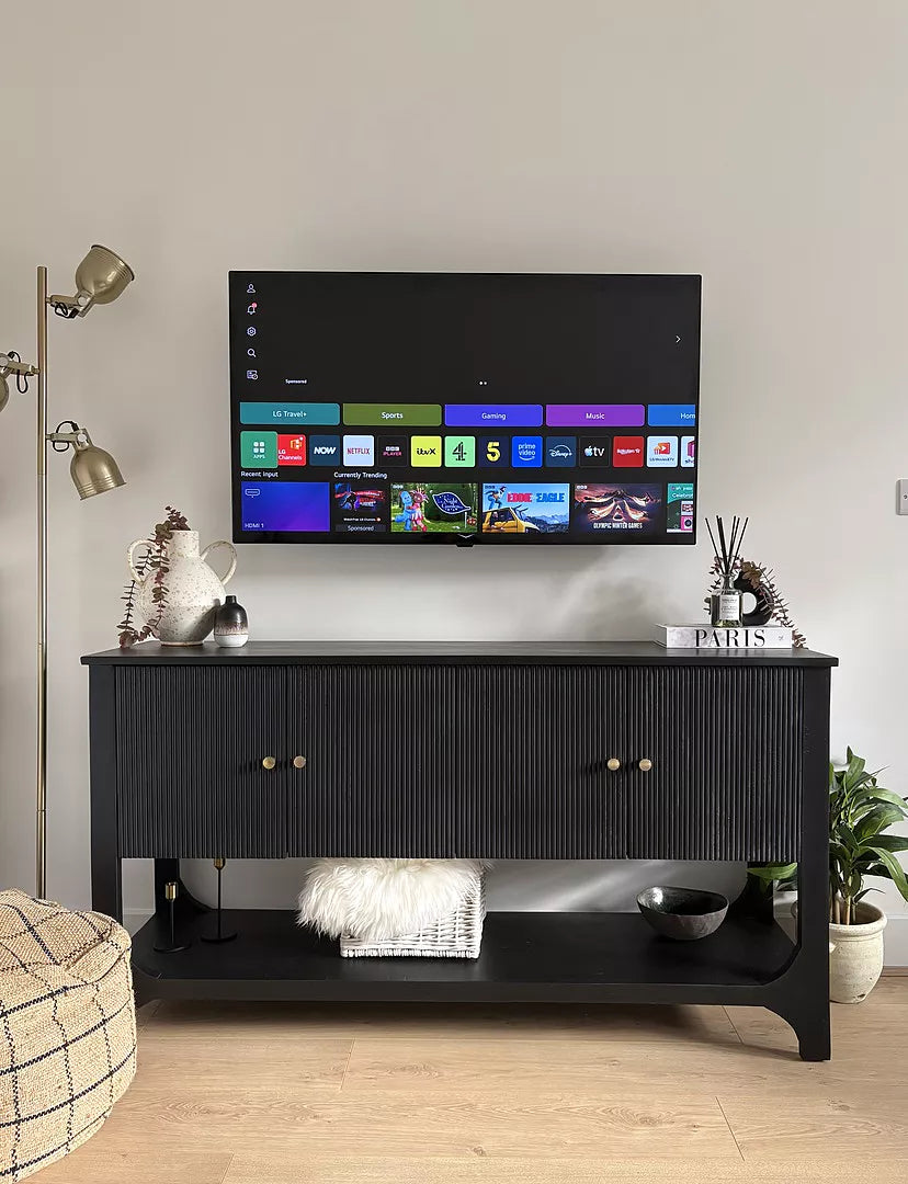 Jade 4 Door Large Sideboard - Black