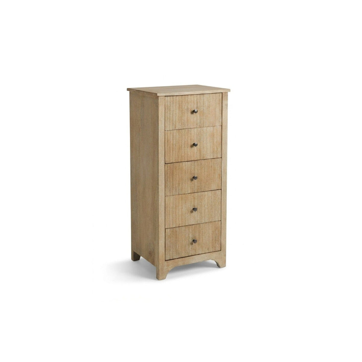 Jade 5 Drawer Tallboy - Chalked Mango Wood - Laura James