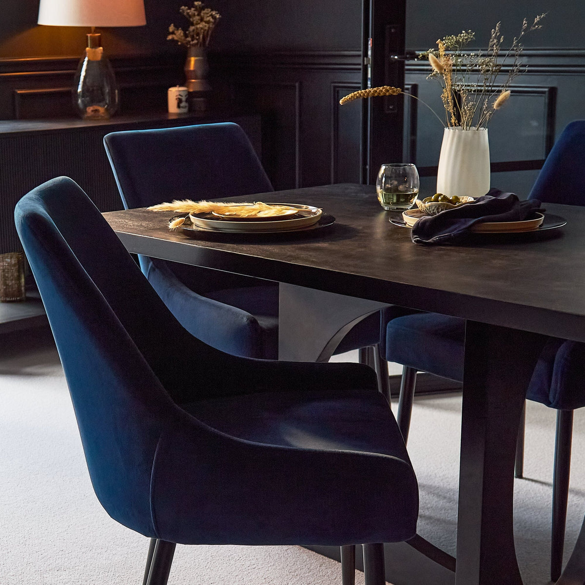 Maeve Ink Dining Chairs - Set of 2 - Black Legs