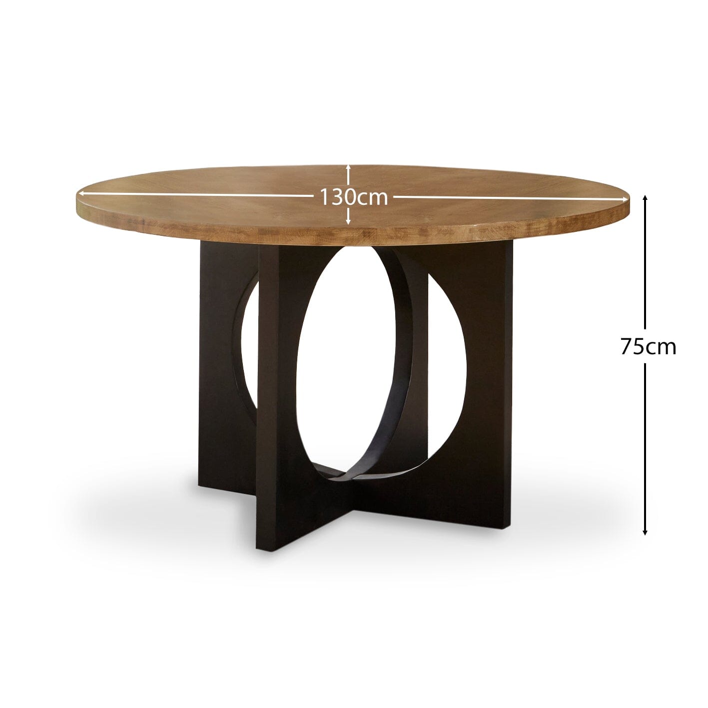 Jade Round Jet Black Mango Wood Dining Table - Laura James