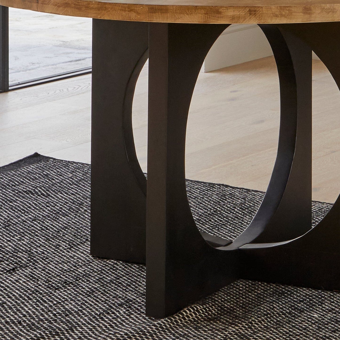Jade Round Jet Black Mango Wood Dining Table - Laura James