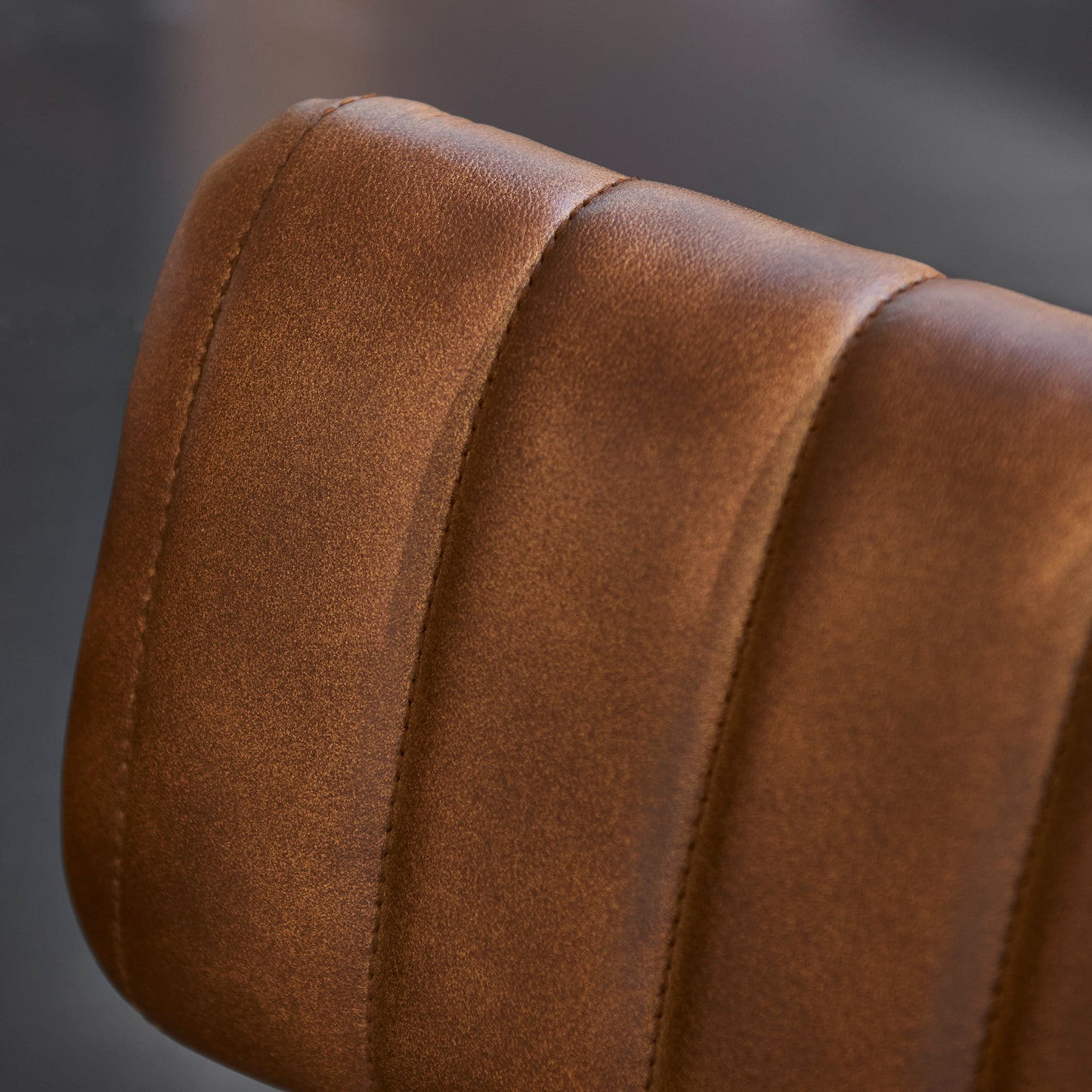 Jayden Industrial Bar Stools - Set of 2 - Mid Brown Leather - Laura James