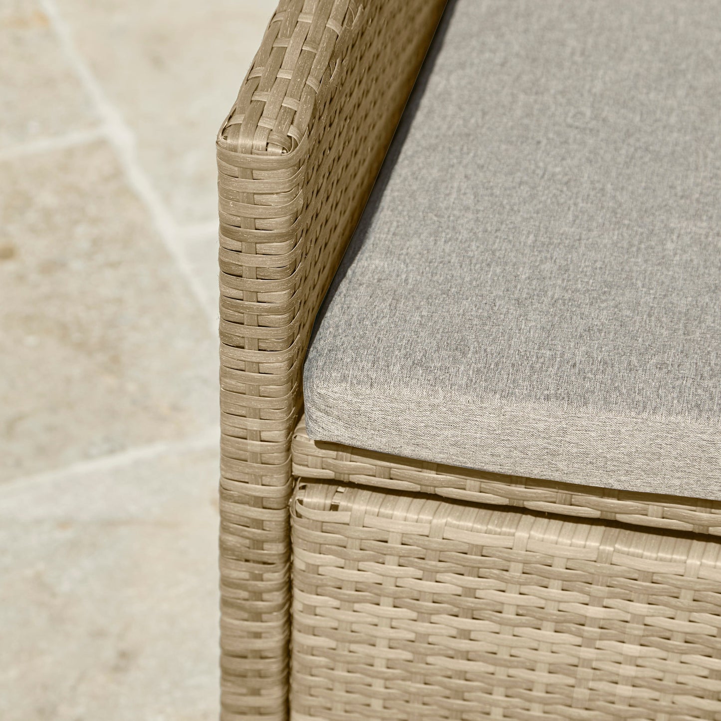 Kemble/Marston Garden Reclining Chair with Cushion - Natural Brown