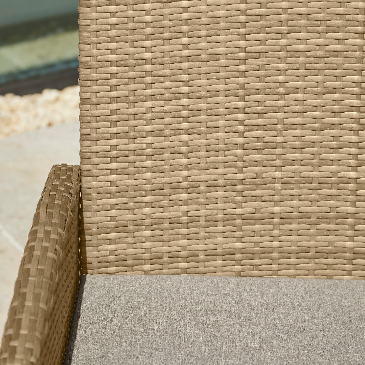 Kemble/Marston Garden Reclining Chair with Cushion - Natural Brown