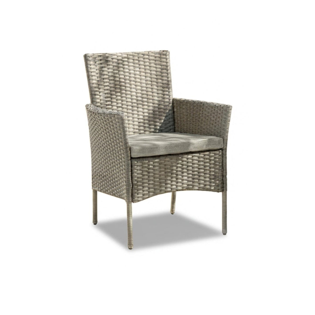 Kemble 8 Seater Round Rattan Garden Dining Set with Kemble/Marston Dining Chairs - Light Grey - Laura James