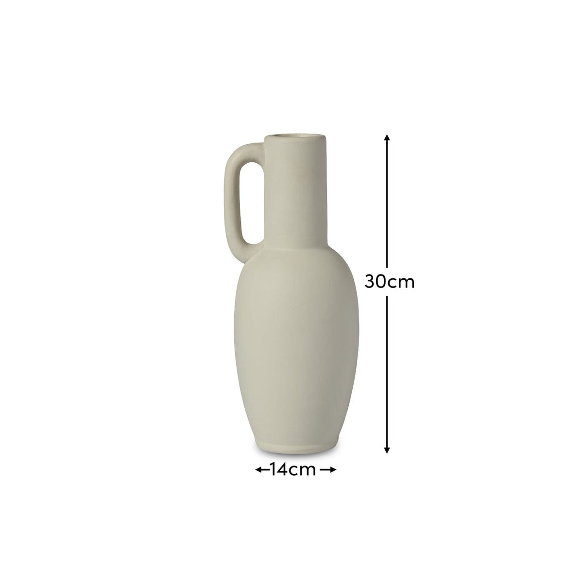 Kalera 30cm Terracotta Jug - White DIMS - Laura James