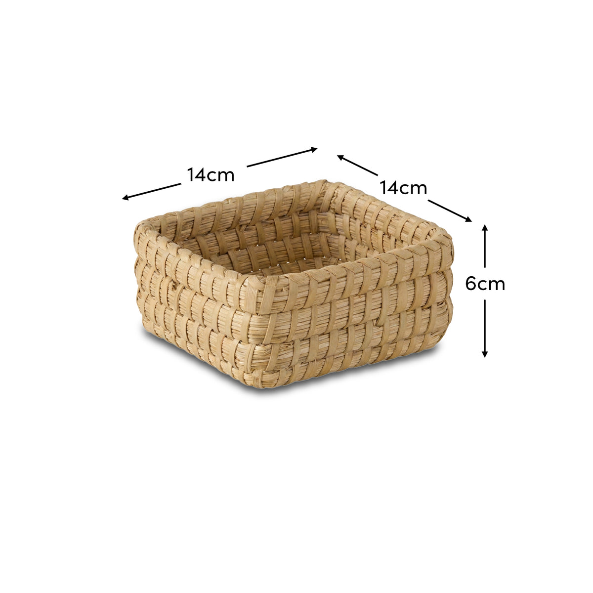Kalna 14x14cm Square Sea Grass Basket - Natural - Laura James