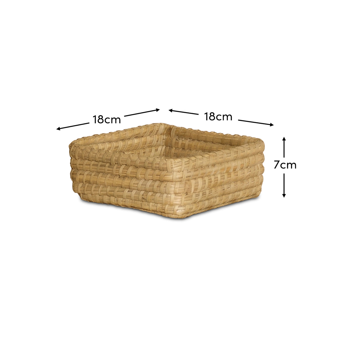 Kalna 18x18cm Square Sea Grass Basket - Natural - Laura James