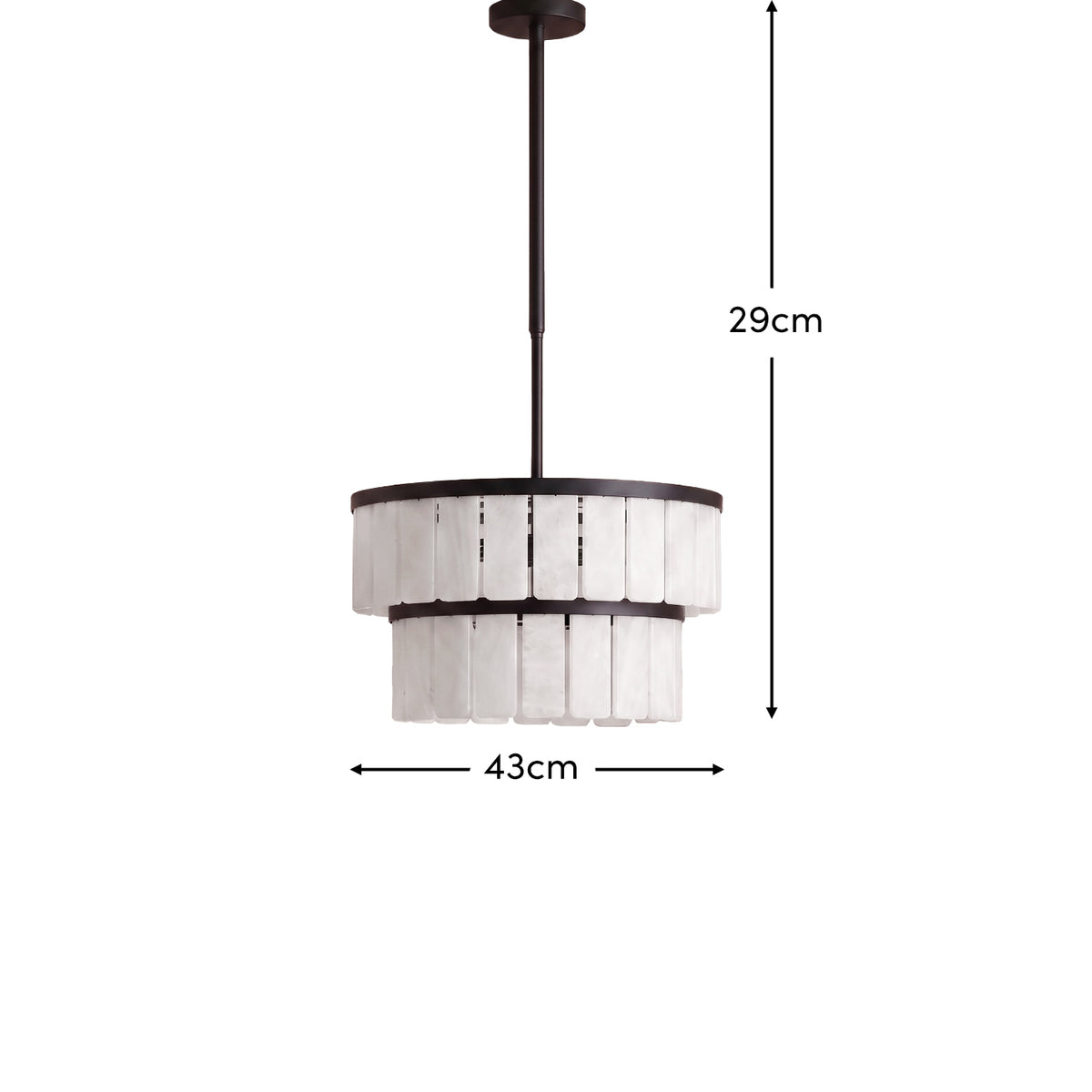 Kinver 43cm Resin Double Chandelier - Black