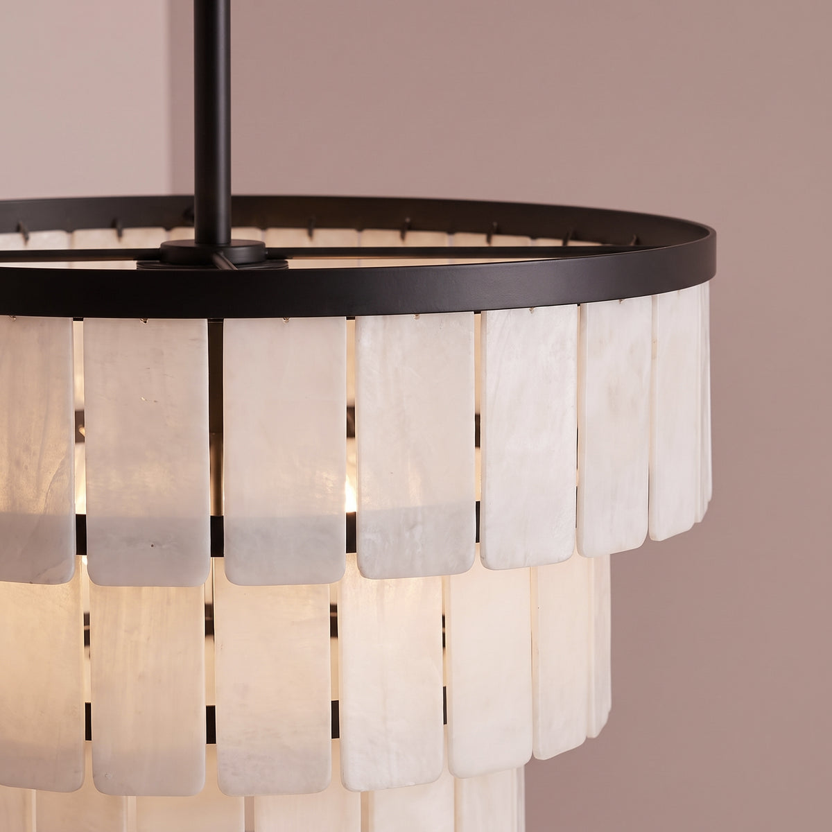 Kinver 43cm Resin Triple Chandelier - Black
