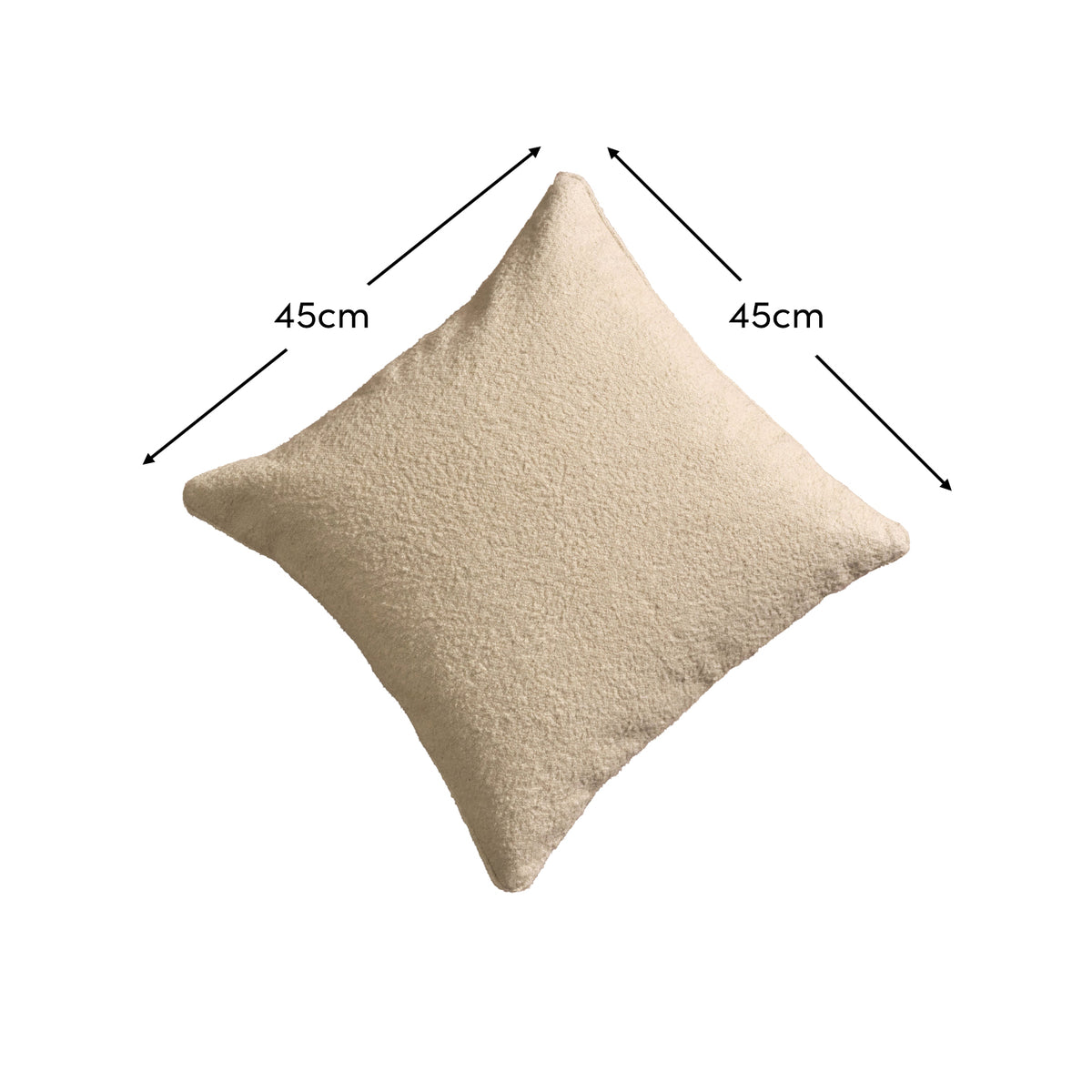 Knightsbridge 45x45cm Cushion Cover - Natural Boucle - Laura James