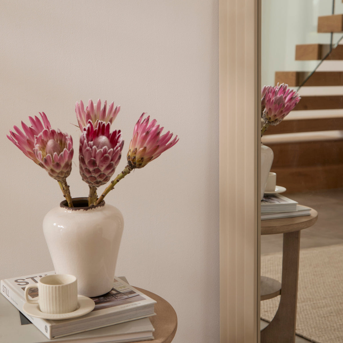 Kubu 170 x 50cm Wooden Arch Mirror - Taupe - Laura James