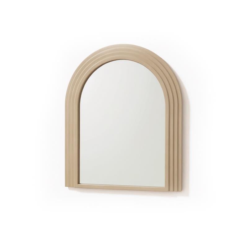 Kubu 90 x 77cmWooden Arch Mirror - Taupe - Laura James
