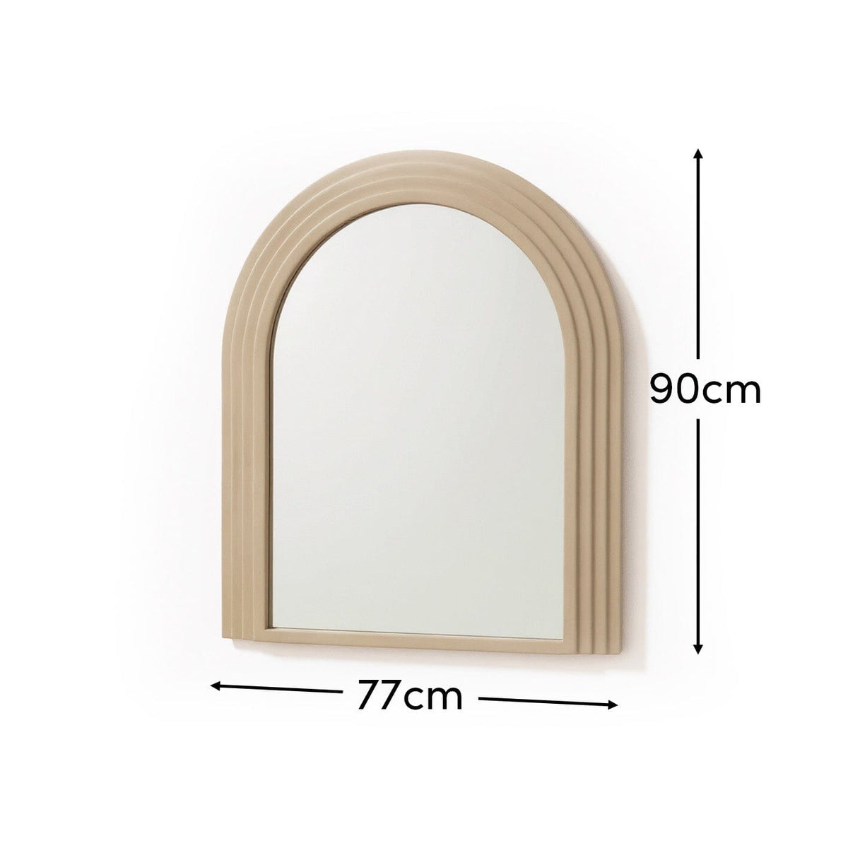 Kubu 90 x 77cmWooden Arch Mirror - Taupe - Laura James