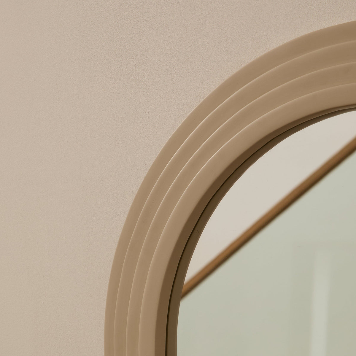 Kubu 90 x 77cmWooden Arch Mirror - Taupe - Laura James