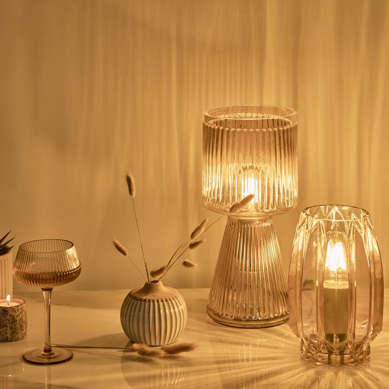 Pimlico Glass Lamp - Champagne - Laura James