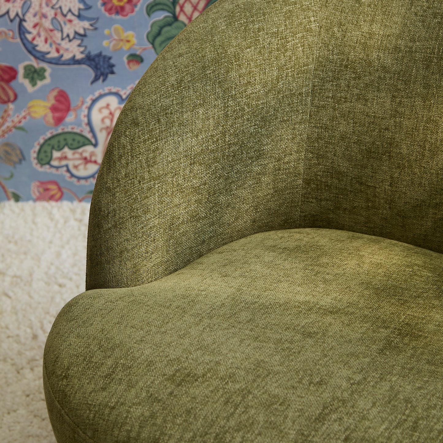 Sawyer 68cm Swivel Armchair - Moss Green - Laura James