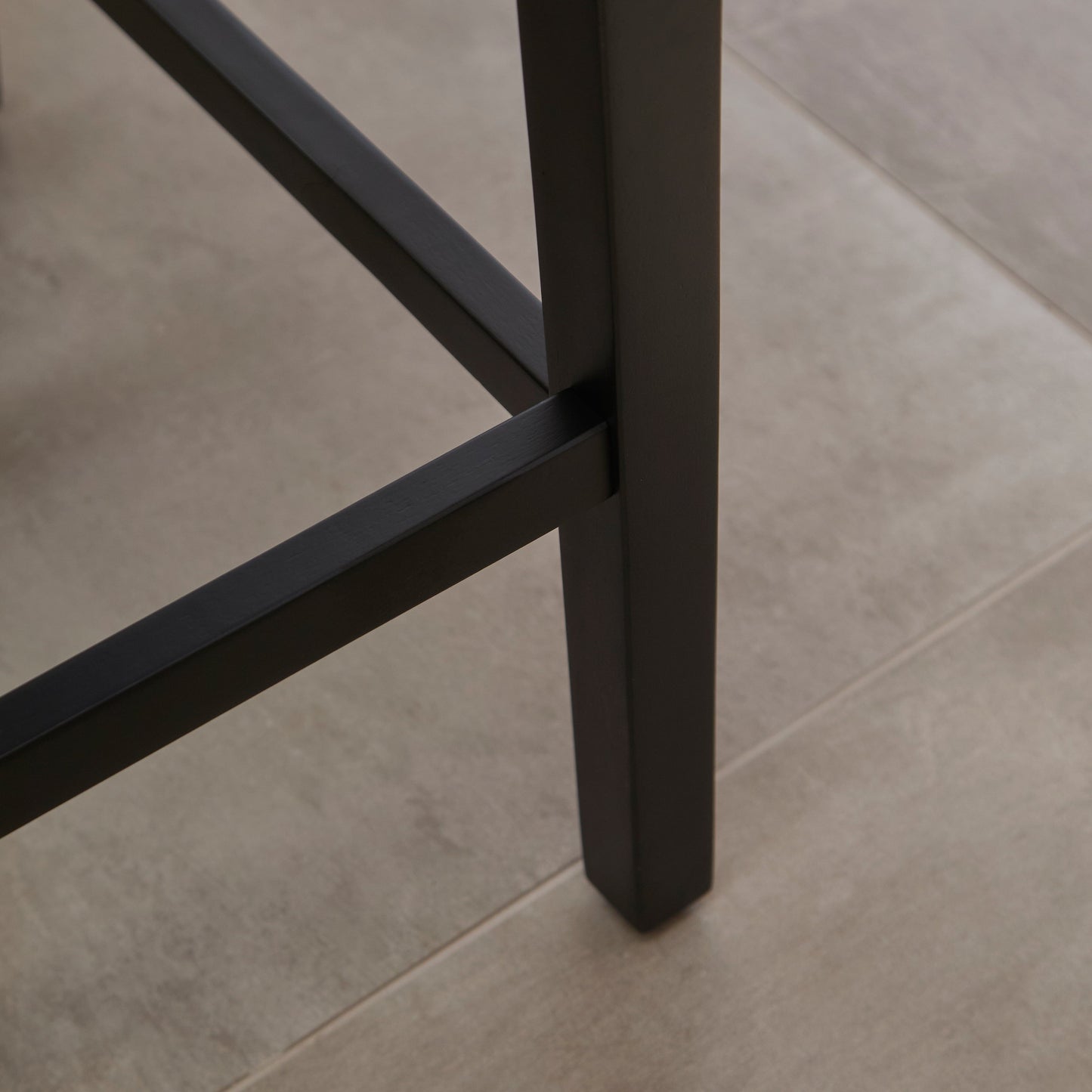 Nolan White Boucle Bar Stool - Black Oak Legs - Laura James