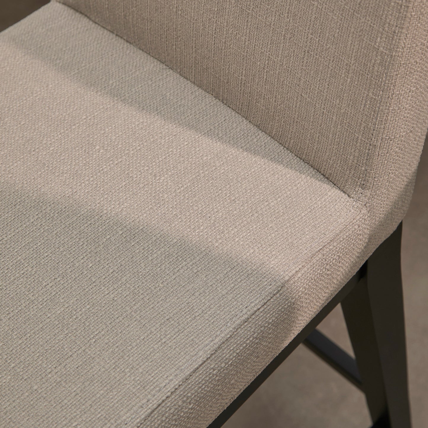 Nolan Fawn Linen Bar Stool - Black Oak Legs - Laura James