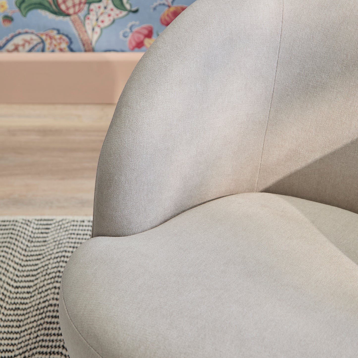 Sawyer 68cm Swivel Armchair - Soft Beige - Laura James