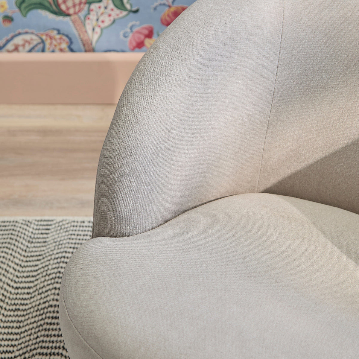 Sawyer 68cm Swivel Armchair - Soft Beige - Laura James