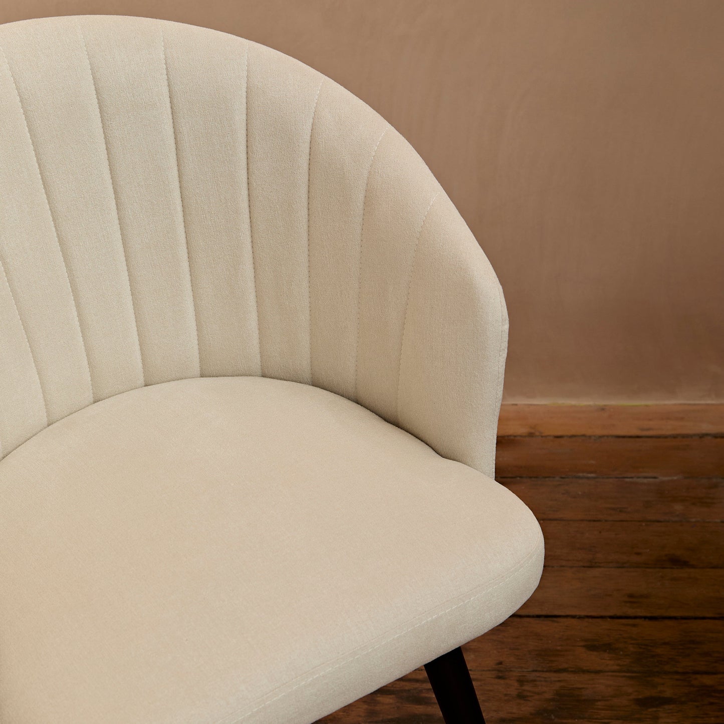 Arabella Natural Beige Dining Chair - Set of 2 - Black Oak Legs - Laura James