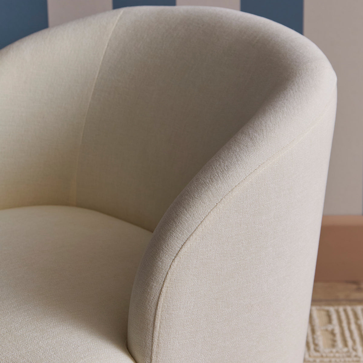 Sawyer 68cm Swivel Armchair - Oyster White - Laura James