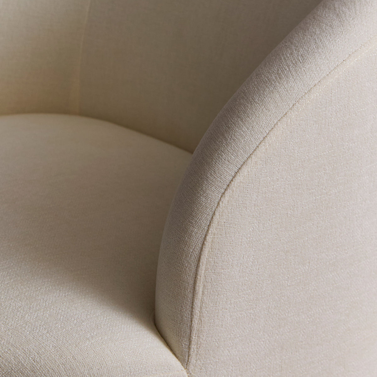 Sawyer 68cm Swivel Armchair - Oyster White - Laura James