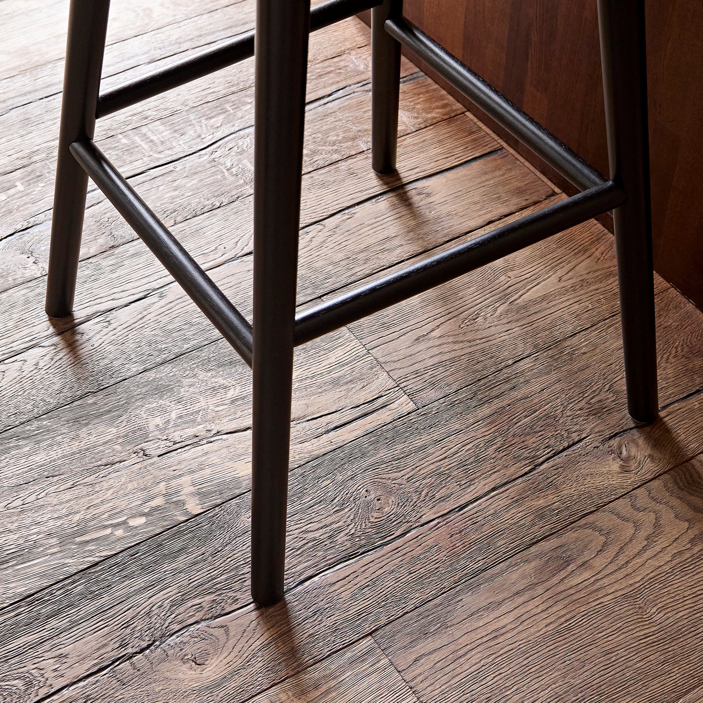 Marilyn Burgundy Red Bar Stool - Black Oak Legs - Laura James