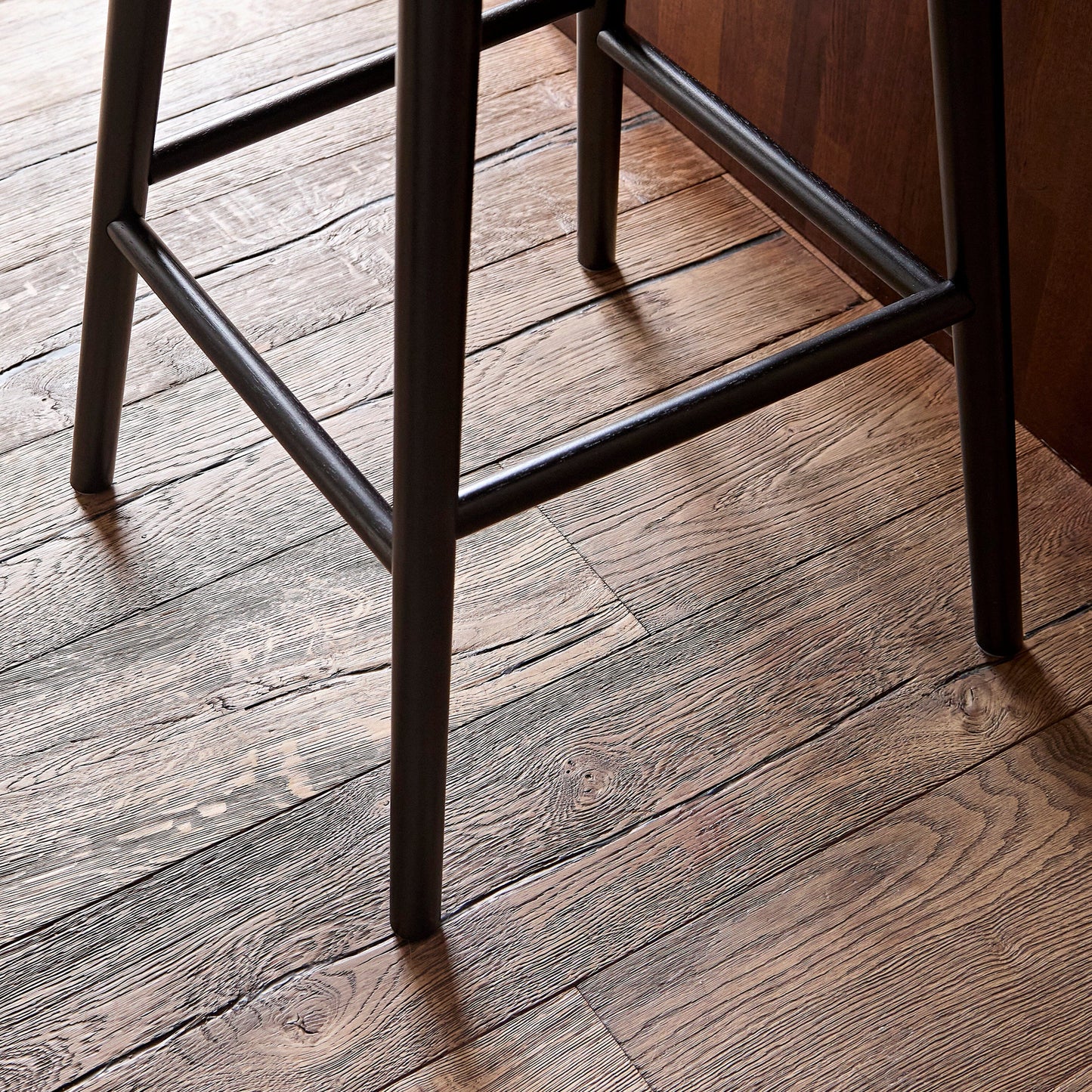 Marilyn Burgundy Red Bar Stool - Black Oak Legs - Laura James