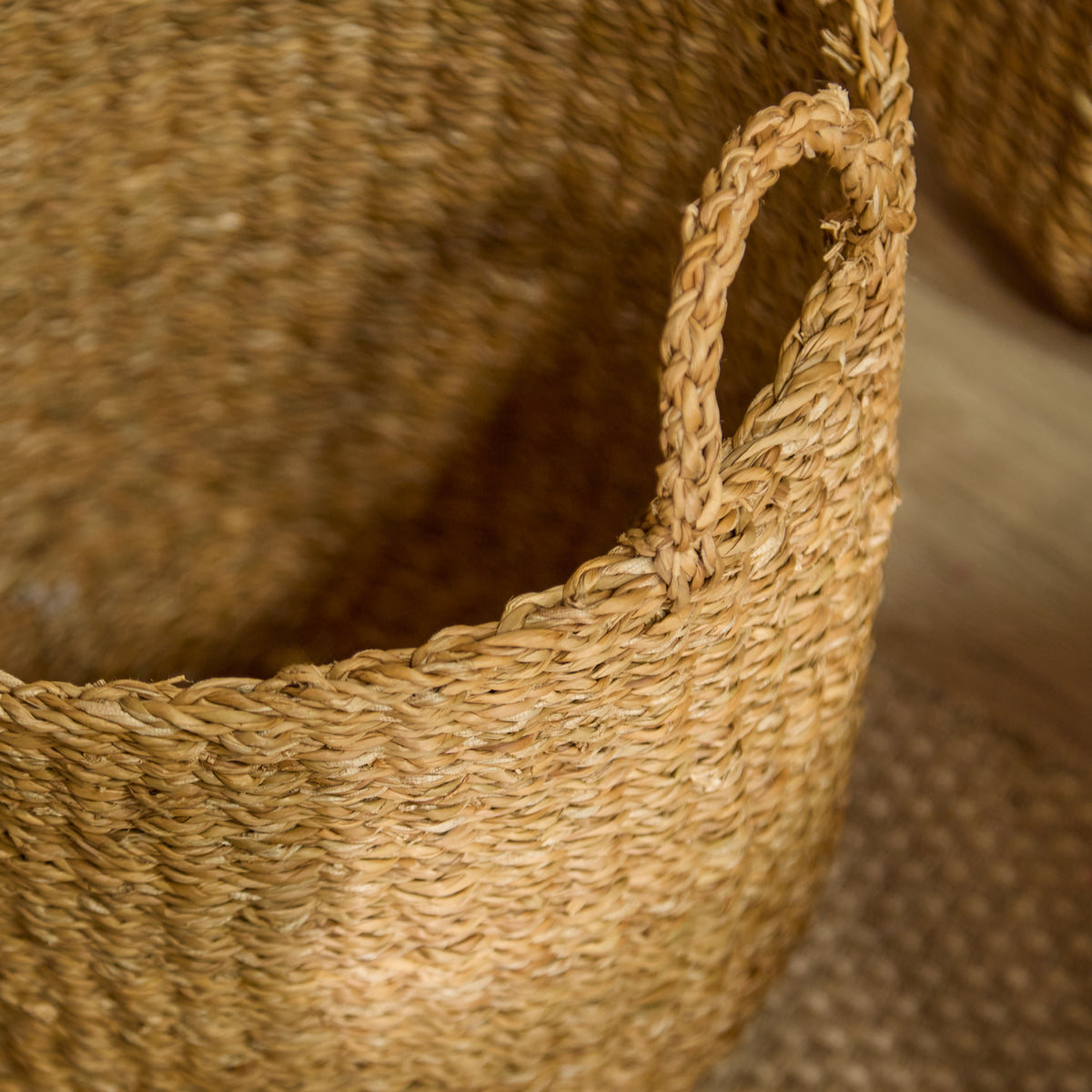 Asika 30cm Round Typha Basket - Natural - Laura James