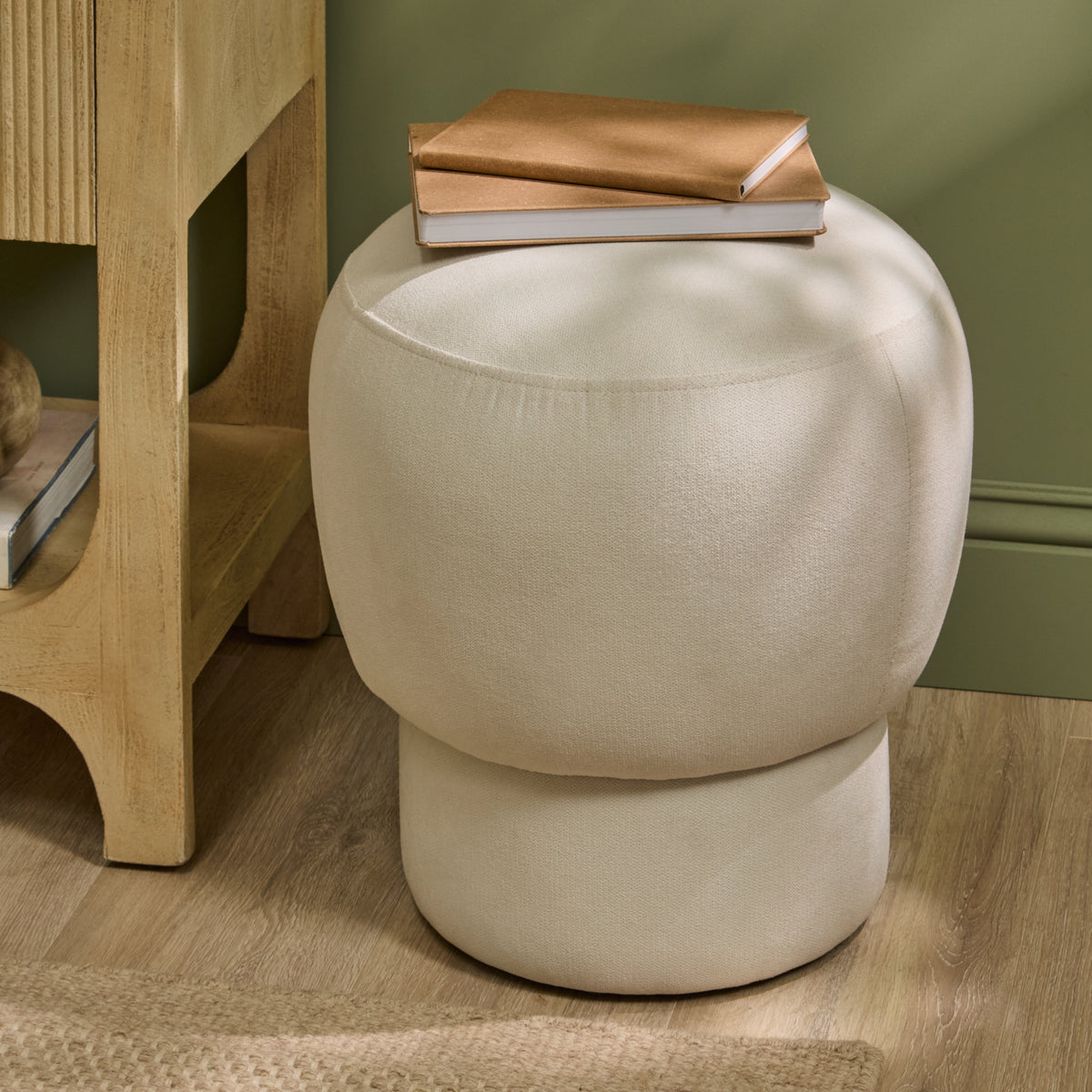Jovi Footstool - Ivory - Laura James