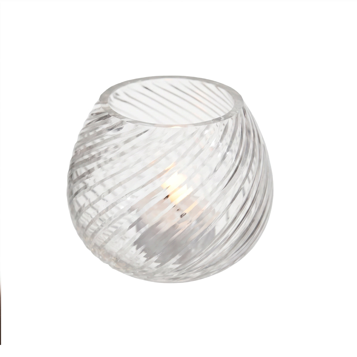 Lacaze 10cm Glass Tea Light Holder - Clear - Laura James