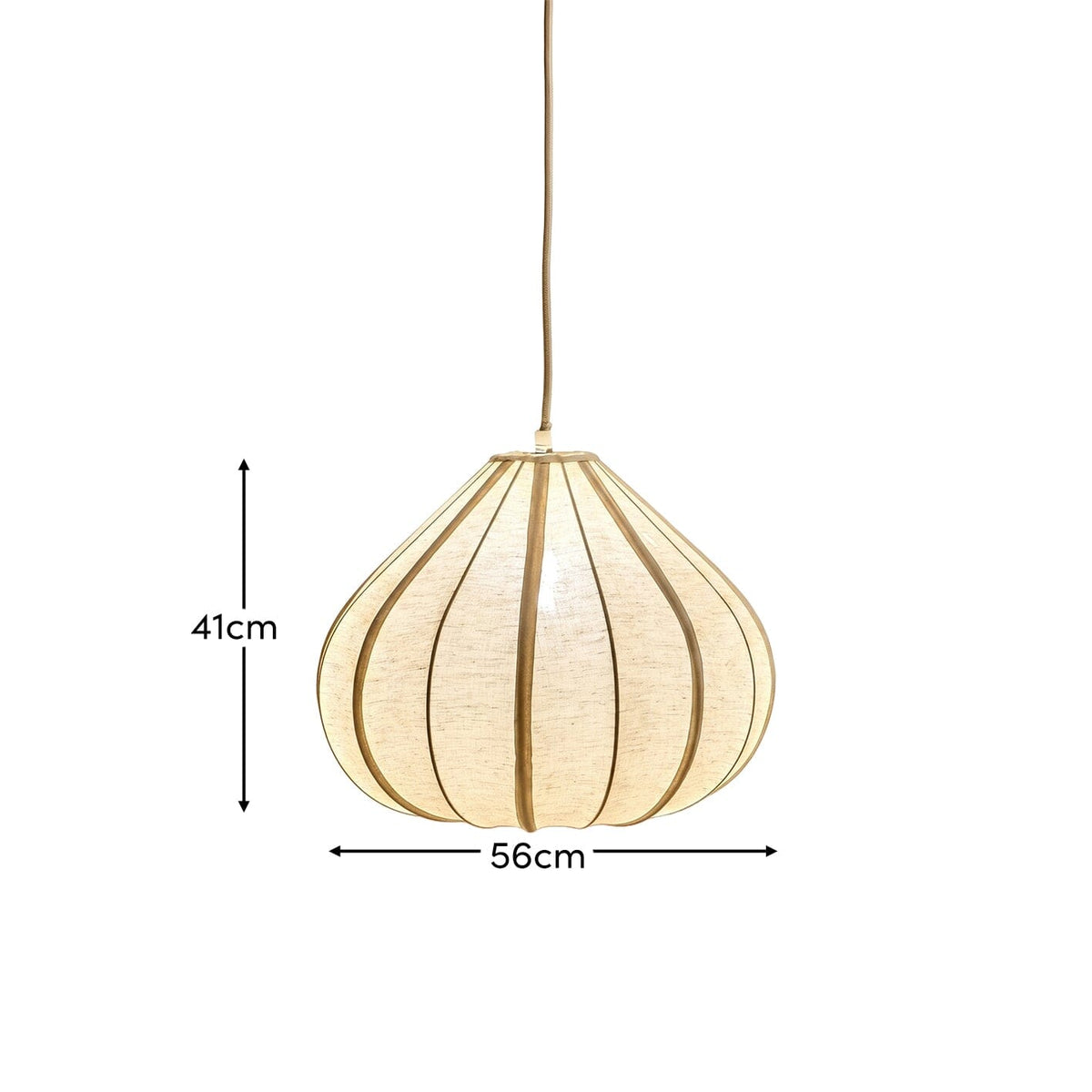 Lahsun 56cm Fabric Pendant Light - Natural - Laura James